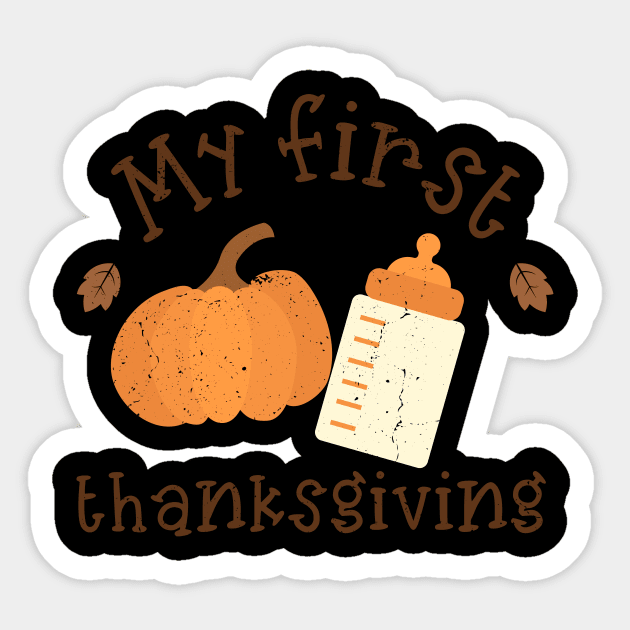 Thanksgiving Turkey,Funny Men Women Thanksgiving,Dabbing Turkey,My First Thanksgiving Sticker by KRMOSH